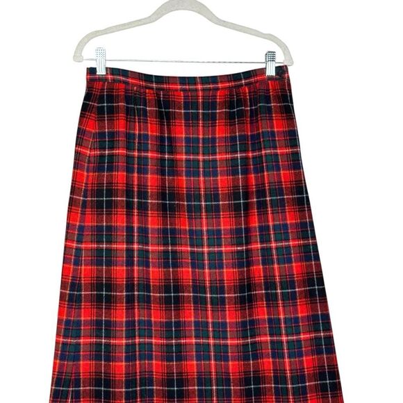 Pendleton Vintage Red Macinnes Tartan A line Midi Wool Skirt| Size S - Picture 2 of 5